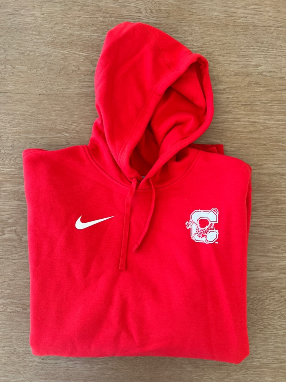 SUNY Cortland - Nike Red Pullover Hoodie with White Swoosh and Crest